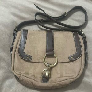 Ralph Lauren Horse Pattern Brown Shoulder Bag Women Top Handle Shoulder Original